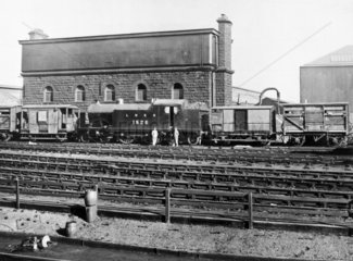 Strikebreakers with an engineer's train  Newcastle  Tyne & Wear  May 1926.