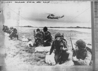 Argentinian soldiers  Falkland Islands  13 April 1982.