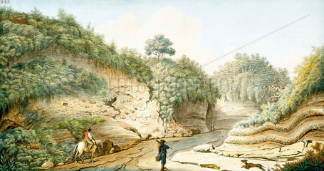 Road leading from Grotto of Pausilipo to Pianura  Kingdom of Naples  c 1767.