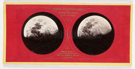 Stereoscopic photograph of the Moon  c 1855.
