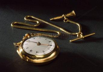 Gold pocket watch and chain  c 1768.
