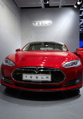 Berlin  Deutschland  ein Tesla am Messestand von Panasonic auf der IFA 2014