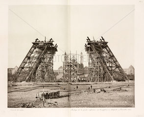 Construction of the Eiffel Tower  Paris  7 December 1887.