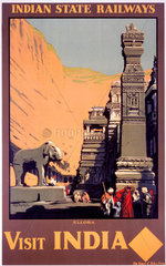 'Visit India’  Indian State Railways poster  c 1930s.