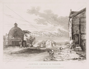‘Newton Church and Village’  Merseyside  1831.