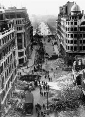 Bomb damage in City near London Bridge  London  14 October 1940.