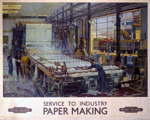 ‘Service to Industry: Paper Making’  BR poster  1950.