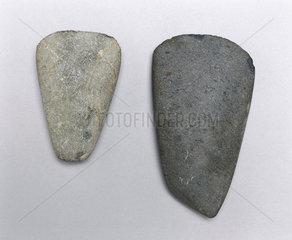 Two polished stone axes  Neolithic Period  c 8000 - 3500 BC.