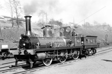 Steam locomotive at Oslo  Norway  1954.