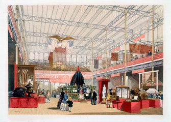 The America stand at the Great Exhibition  Crystal Palace  London  1851.