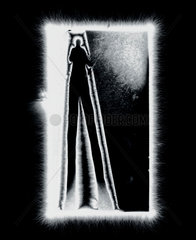 Kirlian photograph of an abstract shadow.