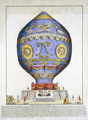 The first manned free flight ascent in a balloon  21 November 1783.