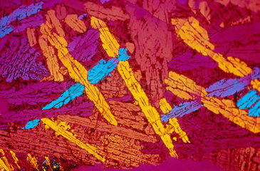 Roman slag (thin section). Light micrograph