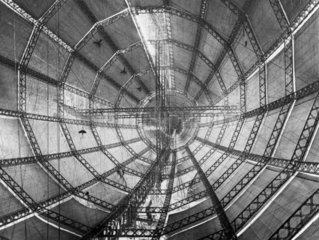 Framework of a Barnes Wallis airship under construction  c 1920s.