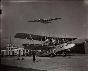 An Armstrong Whitworth Ensign arriving at Croydon Airport  1938.