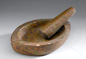 Stone mortar and pestle  Indian  1750-1850.