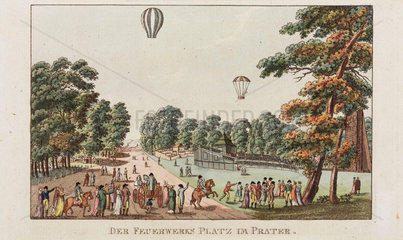 ‘The Fireworks Place at Prater’  Vienna  Austria  c 1802.
