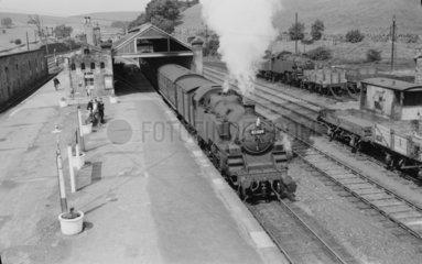 Steam locomotive in County Durham  1957.