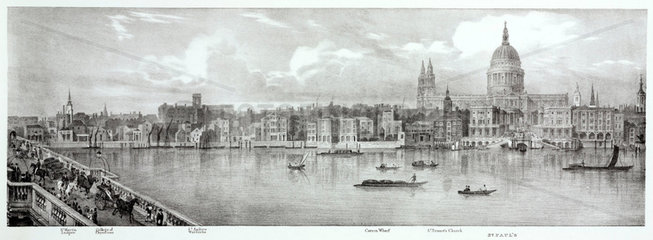 From St Martin Ludgate to St Paul's Cathedral  London  1825.