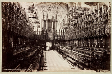 'Choir  St. George's Chapel  Windsor  Looking W'  c 1890.