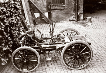 Chassis of a 6 hp Panhard motor car  1898.