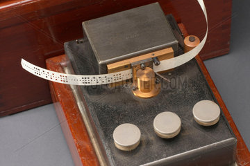 Perforator and stand for Wheatstone automatic telegraph system  c 1900.