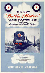‘The New Battle of Britain Class Locomotives'  SR poster  1948.