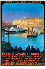 ‘Chemins de Fer de l'Etat et de Brighton’  continental railway poster  c 1930s.