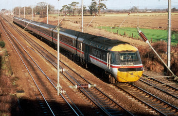 Intercity 125 High Speed Train at Tollerton  North Yorkshire  c 1980s.