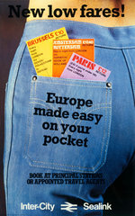 'Europe made easy on your pocket'  British Rail poster  c 1970s.