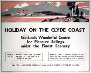 ‘Holiday on the Clyde Coast’  LNER poster  1935.