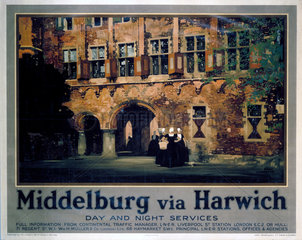 ‘Middelburg via Harwich’  LNER poster  1928.