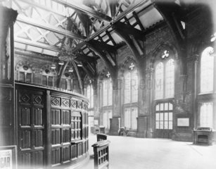 St Pancras Station booking hall  London  c 1869.