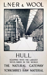 ‘LNER & Wool - Hull’  LNER poster  c 1940s.