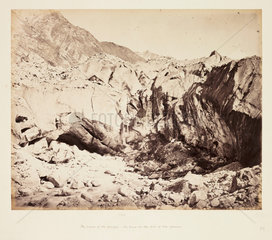 'The Source of the Ganges; - Ice Cave at the Foot of the Glacier'  c 1865.