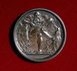 'Mountain Spirit'  reverse side of Simplon medal  1807.