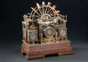 Clock symbolising motive power  French  19th century.