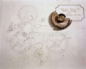 Figure wheel and drawing by Charles Babbage  19th century.