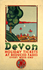‘Devon’  GWR poster  1932.