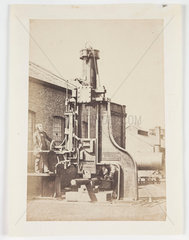Nasmyth and his steam hammer  c 1845.