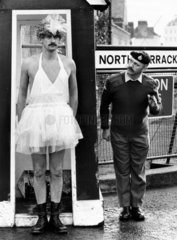 Soldier dressed in drag for charity  January 1988.