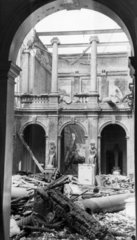 Liverpool Museum after a German bombing raid  May 1941.