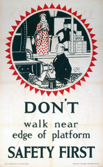 'Don't Walk Near Edge of Platform - Safety First'  LNER poster  1924.