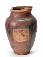 Earthenware storage jar for medical preparations  Indian  1801-1920.