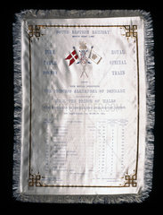 White silk timetable for the South Eastern Railway  March 1863.