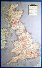British Railways (Map of System and Shipping Routes)  1962.