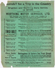 Notice advertising bus excursion trips  1909-1910.