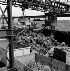 Magnetic crane in scrapyard   1961.