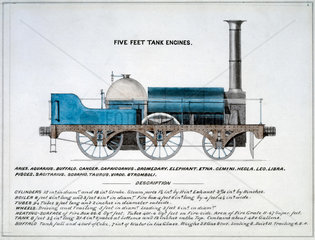 'Five feet tank engines'  1857.