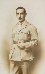Portrait of Claude Friese-Greene in an Army Flying Corp uniform  Egypt  1918.